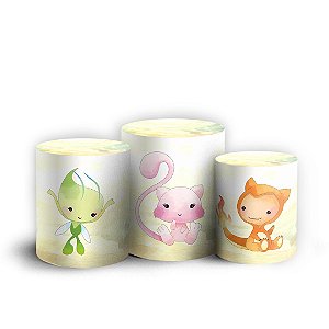 Trio Cilindro - Pokemon - Sublimado 3D + Elástico