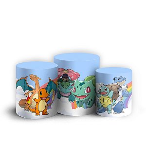 Trio Cilindro - Pokemon - Sublimado 3D + Elástico