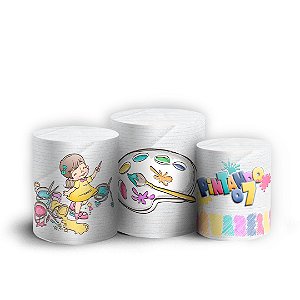 Trio Cilindro - Pintando o 7 - Sublimado 3D + Elástico