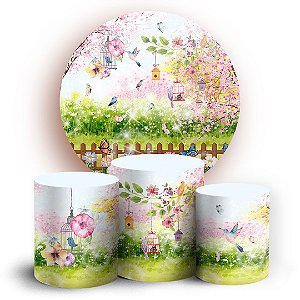 KIT Redondo e Trio - Passaros Cute - Sublimado 3D