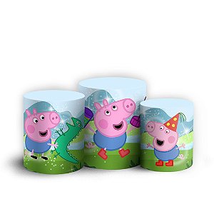 Trio Cilindro - Peppa Pig - Sublimado 3D + Elástico