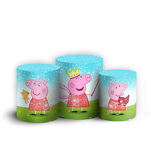 Trio Cilindro - Peppa Pig - Sublimado 3D + Elástico