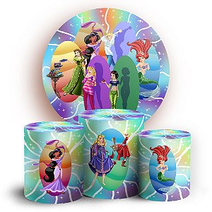 KIT Redondo e Trio - Princesas da Disney - Sublimado 3D