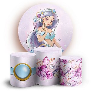 KIT Redondo e Trio - Princesa Jasmine - Sublimado 3D