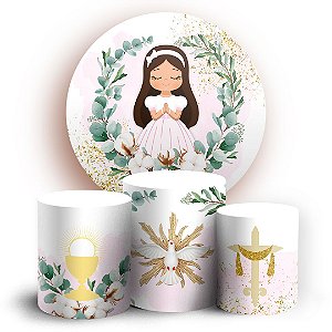 KIT Redondo e Trio - Primeira Comunhao - Sublimado 3D