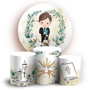 KIT Redondo e Trio - Primeira Comunhao - Sublimado 3D