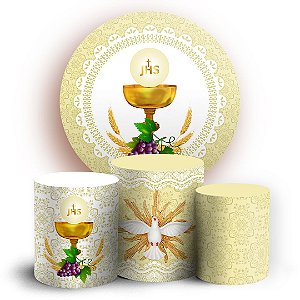 KIT Redondo e Trio - Primeira Comunhao - Sublimado 3D