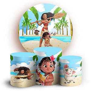 KIT Redondo e Trio - Moana Adulta - Sublimado 3D