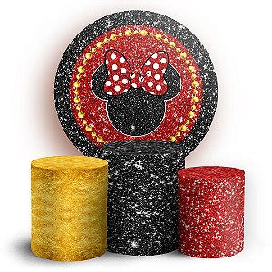 KIT Redondo e Trio - Minnie Glitter - Sublimado 3D
