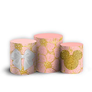 Trio Cilindro - Minnie - Sublimado 3D + Elástico