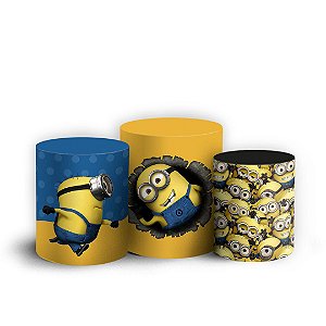 Trio Cilindro - Minions - Sublimado 3D + Elástico