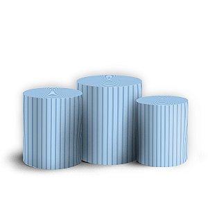 Trio Cilindro - Bohos Azul - Sublimado 3D + Elástico