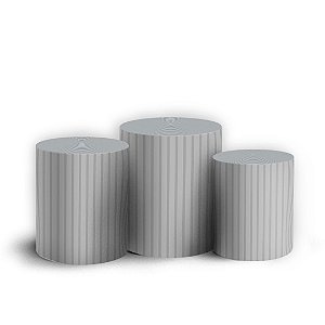 Trio Cilindro - Bohos Cinza - Sublimado 3D + Elástico