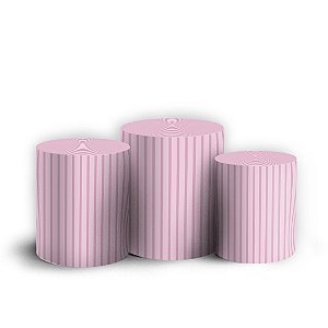 Trio Cilindro - Bohos Rosa - Sublimado 3D + Elástico