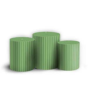 Trio Cilindro - Bohos Verde - Sublimado 3D + Elástico