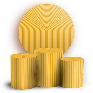 KIT Redondo e Trio - Bohos Amarelo - Sublimado 3D