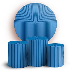 KIT Redondo e Trio - Bohos Azul - Sublimado 3D