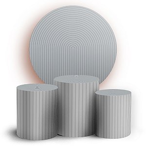 KIT Redondo e Trio - Bohos Cinza - Sublimado 3D