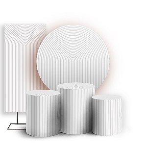 KIT Redondo Trio e Faixa - Bohos Branco - Sublimado 3D