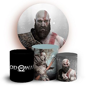 KIT Redondo e Trio - God Of War - Sublimado 3D