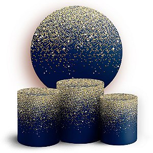 KIT Redondo e Trio - Glitter Azul - Sublimado 3D