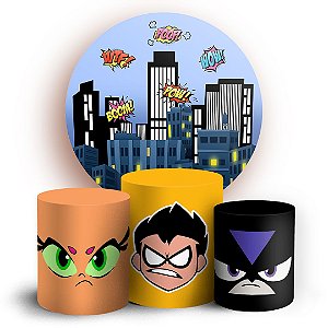 KIT Redondo e Trio - Teen Titans - Sublimado 3D