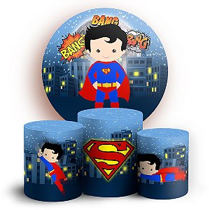 KIT Redondo e Trio - Superman Cute - Sublimado 3D