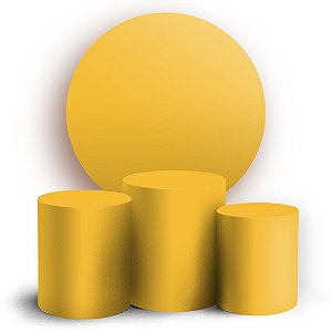 KIT Redondo e Trio - Amarelo Liso - Sublimado 3D