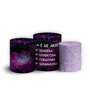 Trio Cilindro - Signos Aries - Sublimado 3D + Elástico