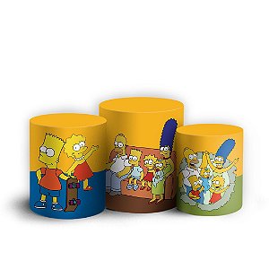 Trio Cilindro - Simpsons - Sublimado 3D + Elástico