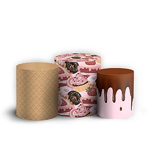 Trio Cilindro - Sorveteria - Sublimado 3D + Elástico