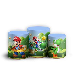 Trio Cilindro - Super Mario - Sublimado 3D + Elástico