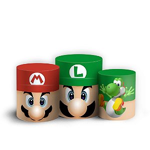Trio Cilindro - Super Mario - Sublimado 3D + Elástico
