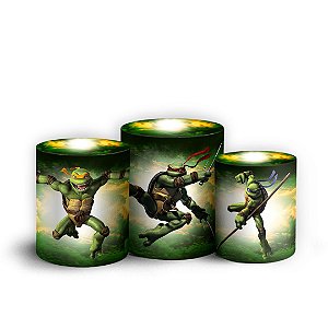 Trio Cilindro - Tartarugas Ninja - Sublimado 3D + Elástico