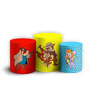 Trio Cilindro - Tico e Teco - Sublimado 3D + Elástico