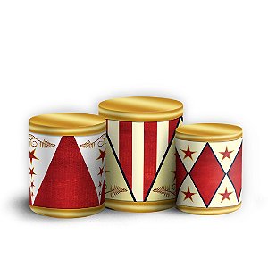 Trio Cilindro - Circo - Sublimado 3D + Elástico