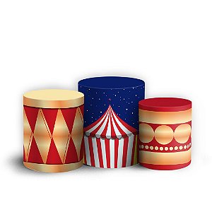 Trio Cilindro - Circo - Sublimado 3D + Elástico