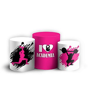 Trio Cilindro - Academia Rosa - Sublimado 3D + Elástico