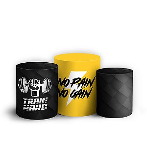 Trio Cilindro - Academia Preto - Sublimado 3D + Elástico