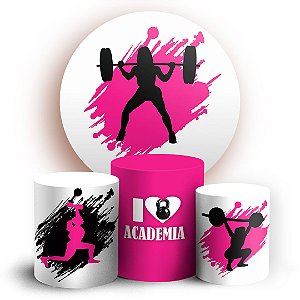 KIT Redondo e Trio -  Academia Rosa - Sublimado 3D