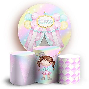 KIT Redondo e Trio - Circo Rosa - Sublimado 3D