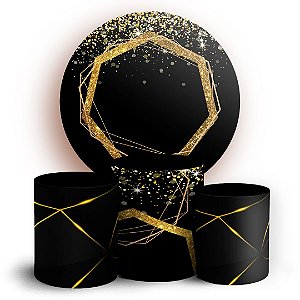 KIT Redondo e Trio - Abstrato Glitter - Sublimado 3D