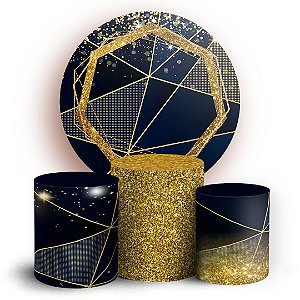 KIT Redondo e Trio - Abstrato Glitter - Sublimado 3D