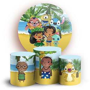 KIT Redondo e Trio - Lilo e Stitch - Sublimado 3D