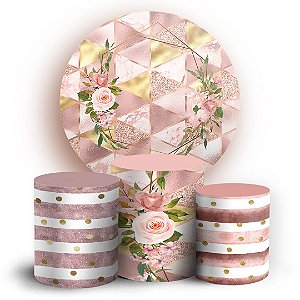 KIT Redondo e Trio - Abstrato - Sublimado 3D