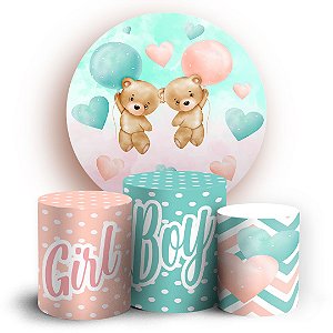 KIT Redondo e Trio - Chá Revelação - Sublimado 3D