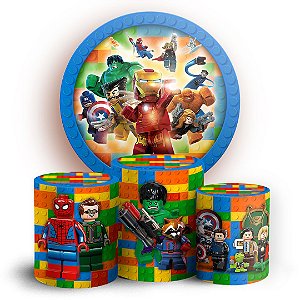 Capas Painel Redondo e Trio Cilindro Sublimado - Lego