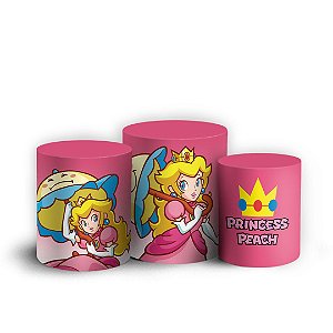 Trio Cilindro - Princesa Peach Super Mario - Sublimado 3D + Elástico
