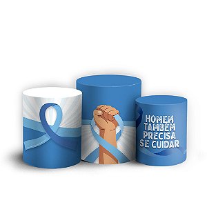 Trio Cilindro - Novembro Azul - Sublimado 3D + Elástico