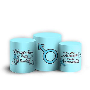 Trio Cilindro - Novembro Azul - Sublimado 3D + Elástico